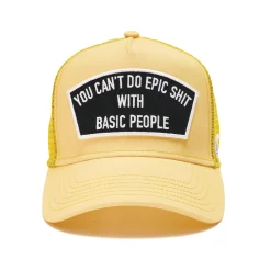 CAN'T DO EPIC SHIT MESH BACK TRUCKER CURVED VISOR IN VINTAGE YELLOW