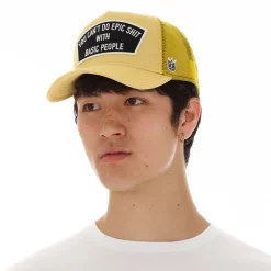 CAN'T DO EPIC SHIT MESH BACK TRUCKER CURVED VISOR IN VINTAGE YELLOW