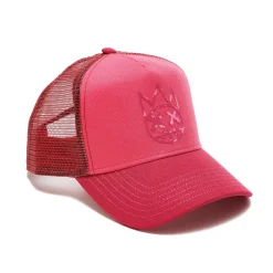 CLEAN LOGO MESH BACK TRUCKER CURVED VISOR IN VINTAGE RED