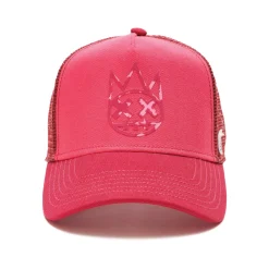 CLEAN LOGO MESH BACK TRUCKER CURVED VISOR IN VINTAGE RED