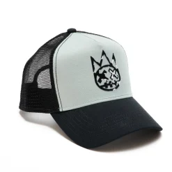 CLEAN LOGO MESH BACK TRUCKER CURVED VISOR IN VINTAGE GREY