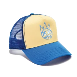 CLEAN LOGO MESH BACK TRUCKER CURVED VISOR IN VINTAGE YELLOW