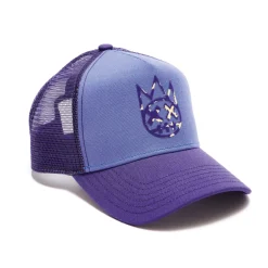 CLEAN LOGO MESH BACK TRUCKER CURVED VISOR IN VINTAGE PURPLE