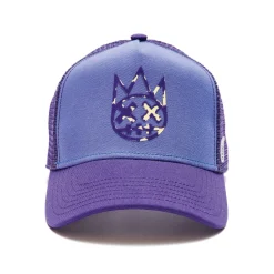 CLEAN LOGO MESH BACK TRUCKER CURVED VISOR IN VINTAGE PURPLE