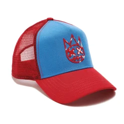 CLEAN LOGO MESH BACK TRUCKER CURVED VISOR IN VINTAGE BLUE