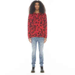 CREW NECK SWEATER IN CHEETAH