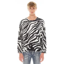 CREW NECK SWEATER IN ZEBRA