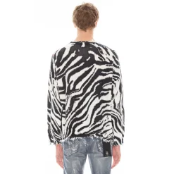 CREW NECK SWEATER IN ZEBRA