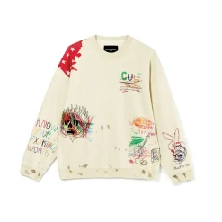 CREW NECK SWEATSHIRT IN VINTAGE WINTER CREAM
