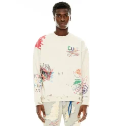 CREW NECK SWEATSHIRT IN VINTAGE WINTER CREAM