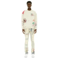 CREW NECK SWEATSHIRT IN VINTAGE WINTER CREAM