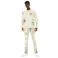 CREW NECK SWEATSHIRT IN VINTAGE WINTER CREAM