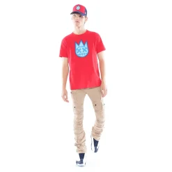 3D CLEAN SHIMUCHAN LOGO SHORT SLEEVE CREW NECK TEE IN HIGH RISK RED