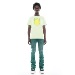 3D CLEAN SHIMUCHAN LOGO SHORT SLEEVE CREW NECK TEE IN PATINA GREEN