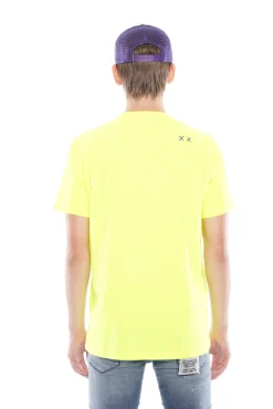 3D CLEAN SHIMUCHAN LOGO SHORT SLEEVE CREW NECK TEE IN HIGHLIGHTER GREEN