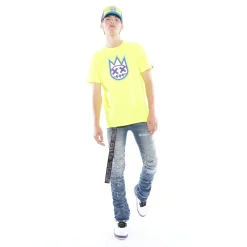 3D CLEAN SHIMUCHAN LOGO SHORT SLEEVE CREW NECK TEE IN HIGHLIGHTER GREEN