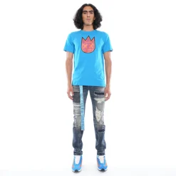 3D CLEAN SHIMUCHAN LOGO SHORT SLEEVE CREW NECK TEE IN DRESDEN BLUE