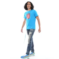 3D CLEAN SHIMUCHAN LOGO SHORT SLEEVE CREW NECK TEE IN DRESDEN BLUE