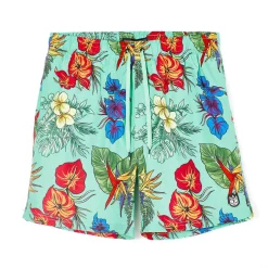 ELASTIC WAIST SWIMSUIT IN HAWAIIAN FLOWER