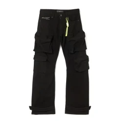 GRUNGE BAGGY CARGO JEANS IN BLACK TWILL