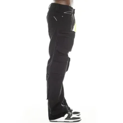 GRUNGE BAGGY CARGO JEANS IN BLACK TWILL