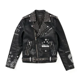 LEATHER MOTO JACKET IN BLACK