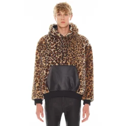 LEOPARD FAUX FUR PULL OVER