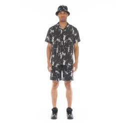 LUCKY BASTARD ELASTIC WAIST SWIMSUIT IN SKELETON