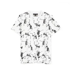 LUCKY BASTARD SHORT SLEEVE CREW NECK TEE "SKELETON" IN WHITE