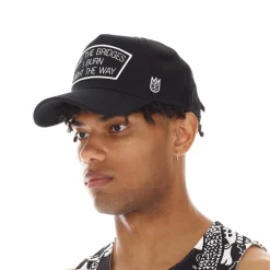 MAY THE BRIDGES I BURN TRUCKER HAT IN BLACK