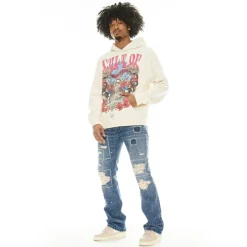 PULLOVER SWEATSHIRT IN WINTER CREAM