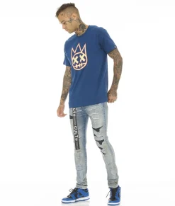 PUNK SUPER SKINNY STRETCH W/ BELT IN AZTEC