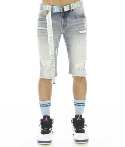 ROCKER MENS SHORT STRETCH W/ BELT IN BLEACH