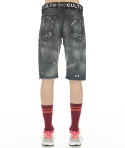 ROCKER SHORT JAPANESE SELVAGE RIDGED W/ BELT IN TARVICK