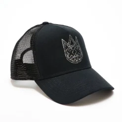 SEQUINS TRUCKER HAT IN BLACK