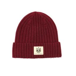 SHIMUCHAN LOGO KNIT HAT IN VINTAGE MERLOT