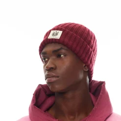 SHIMUCHAN LOGO KNIT HAT IN VINTAGE MERLOT