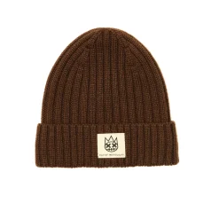 SHIMUCHAN LOGO KNIT HAT IN VINTAGE BROWN