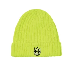 SHIMUCHAN LOGO KNIT HAT IN NEON YELLOW