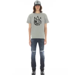 SHIMUCHAN LOGO SHORT SLEEVE CREW NECK TEE IN VINTAGE GREY