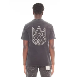 SHIMUCHAN LOGO SHORT SLEEVE CREW NECK T SHIRT IN VINTAGE BLACK