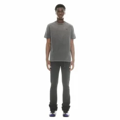 SHIMUCHAN LOGO SHORT SLEEVE CREW NECK T SHIRT IN VINTAGE CHARCOAL