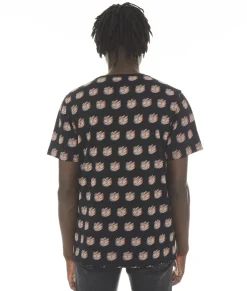 SHORT SLEEVE CREW NECK TEE " LOGO" IN MULTI