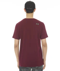 SHORT SLEEVE CREW NECK TEE "BLENDER" IN BEET RED