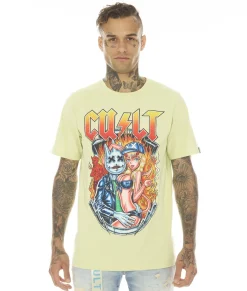 SHORT SLEEVE CREW NECK TEE "VIXEN" IN CITRON
