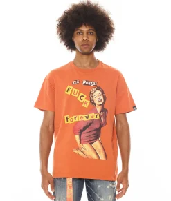 SHORT SLEEVE CREW NECK TEE "F**K FOREVER" "SEX PISTOLS" IN ARABESQUE