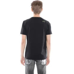 SHORT SLEEVE CREW NECK TEE "GOOD MEDICINE" IN BLACK
