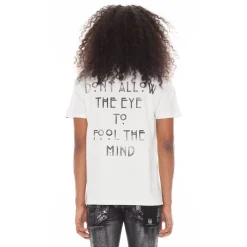 SHORT SLEEVE CREW NECK TEE 26/1'S "RAVEN" IN WHITE