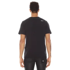 SHORT SLEEVE CREW NECK TEE 26/1'S "CAMPSITE" IN BLACK