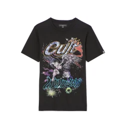 SHORT SLEEVE CREW NECK TEE "SURFER" IN BLACK